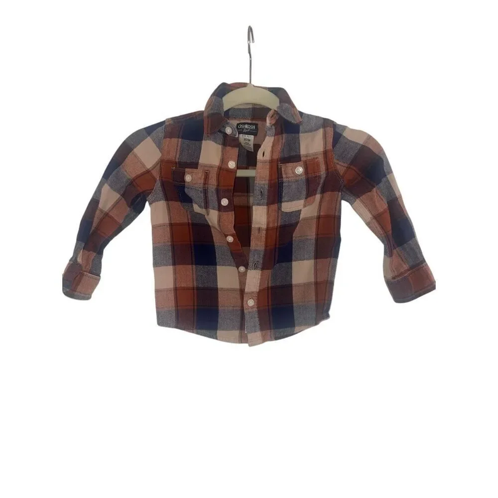 ✨Oshkosh B’gosh Button-Front Plaid Flannel Sz 3T Shirt✨